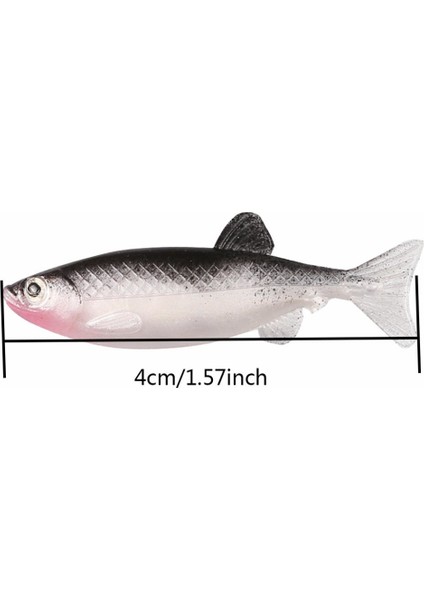 Profısher 5 Adet Soft Yapay Siyah Sırtlı Yem 4cm 1 gr