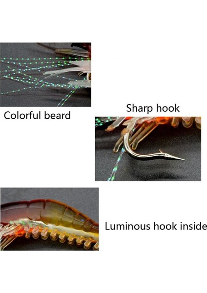 Profısher Silikon Yapay Fosforlu Karides Sahte Yem (G) Turuncu fiyatları