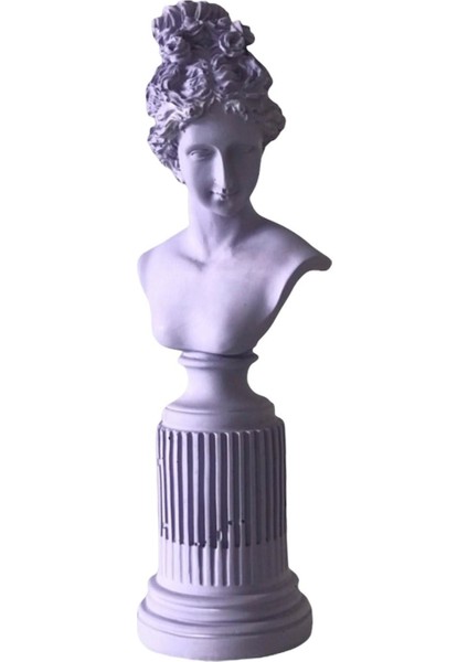 Lafayette Sütunlu Kadın Büst Biblo Lila 12X36CM