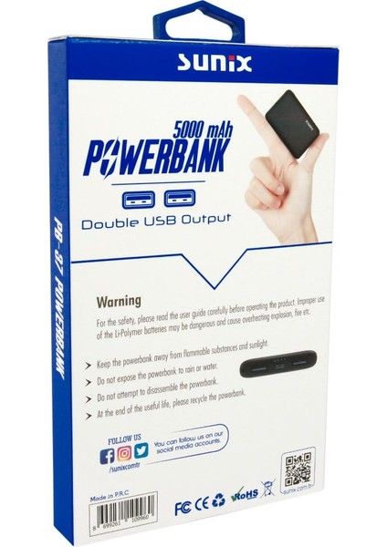 PB-37 5000 mAh Taşınabilir Şarj Cihazı Powerbank - Beyaz indirimleri