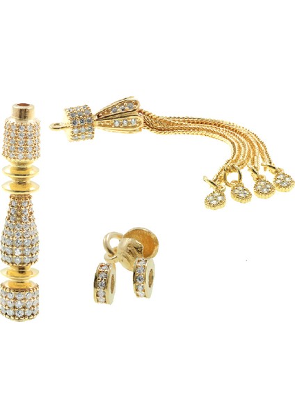 Özel Işçilikli Zirkon Taşlı Imame Püskül Set (Model-3)