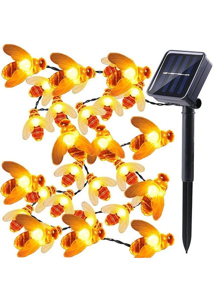 30 LED 4 Metre Güneş Enerjili Su Geçirmez Renkli LED Lamba Bahçe Teras Balkon Ağaç Solar Aydınlatma