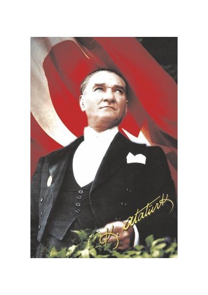 Sivil Gazi Mustafa Kemal Atatürk  Ay Yıldız Türk Bayrağı Poster Bayrak 100X150 cm