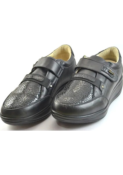 Dr. Comfort 5015 Siyah Cırtlı Ortapedik Anne Ayakkabı