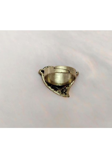 Otantik Kalp Tasarım Kadın Yüzük Swaroski Taşlı Gold Renkyüzük Ayarlanabilir Ölçü modelleri