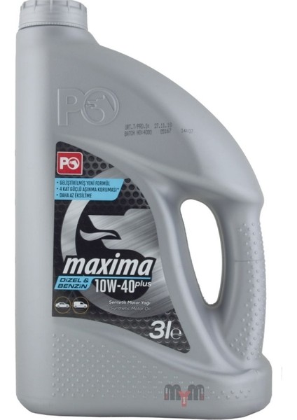 Maxima 10W-40 3 Litre Motor Yağı ( Üretim Yılı :2022 )