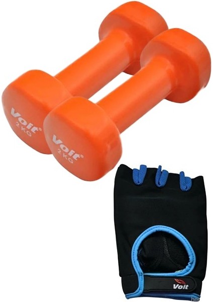 DB107 2kg Turuncu Dumbell 2 Adet +1731 Ağırlık Eldiveni