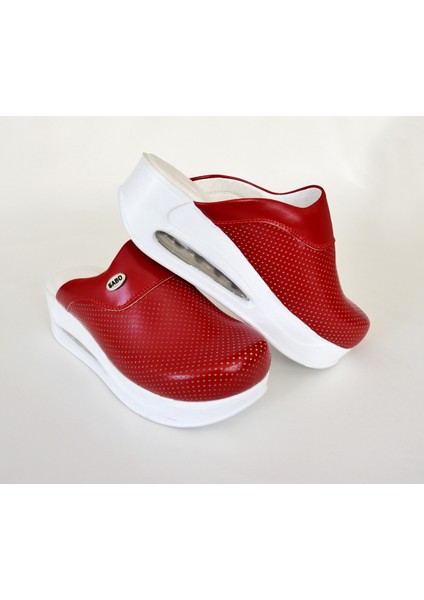 Kırmızı Kapalı Airmax Bayan Sabo Terlik