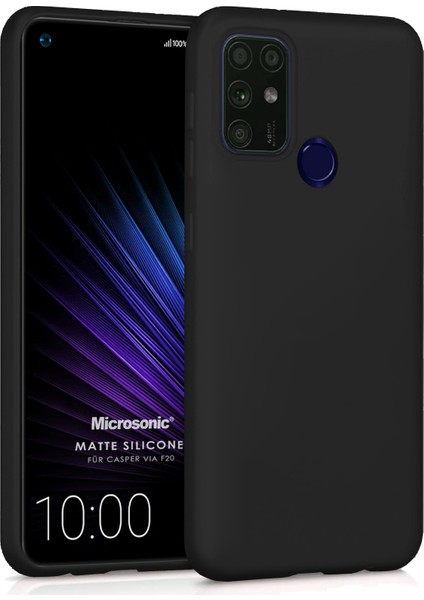 Matte Silicone Casper Via F20 Kılıf Siyah