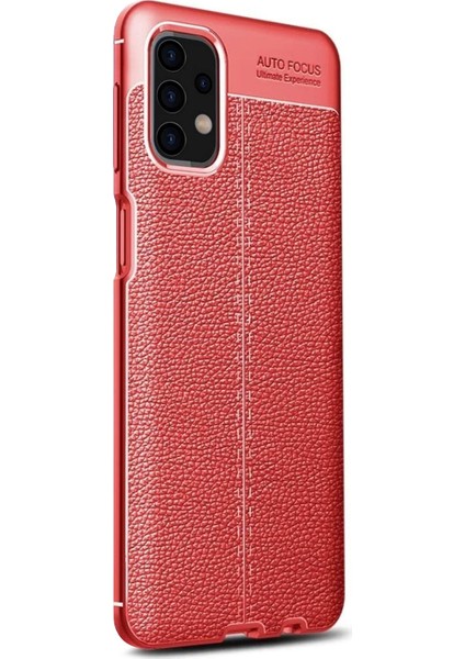 Samsung Galaxy A32 4g Kılıf Deri Dokulu Silikon Kırmızı