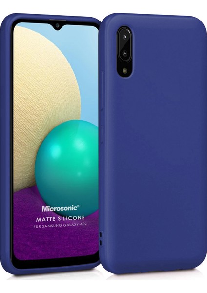 Matte Silicone Samsung Galaxy A02 Kılıf Lacivert