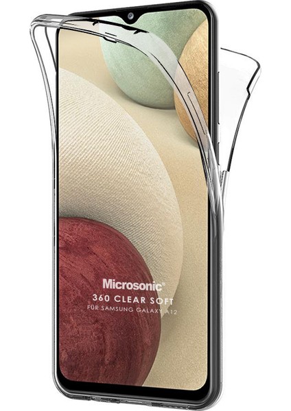 Samsung Galaxy A12 Kılıf 6 Tarafı Tam Full Koruma 360 Clear Soft Şeffaf