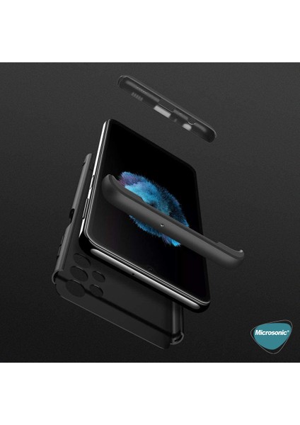 Samsung Galaxy A32 4g Kılıf Double Dip 360 Protective Siyah Mavi