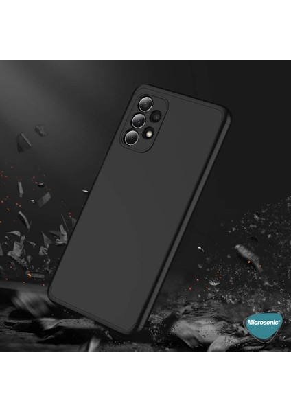 Samsung Galaxy A32 4g Kılıf Double Dip 360 Protective Siyah Mavi