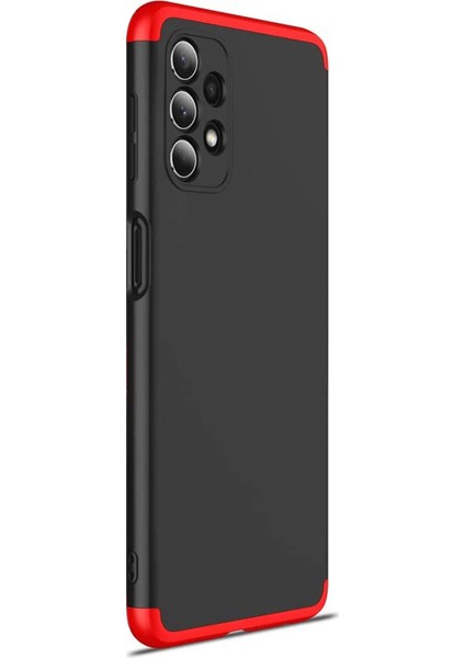 Samsung Galaxy A32 4g Kılıf Double Dip 360 Protective Siyah Kırmızı