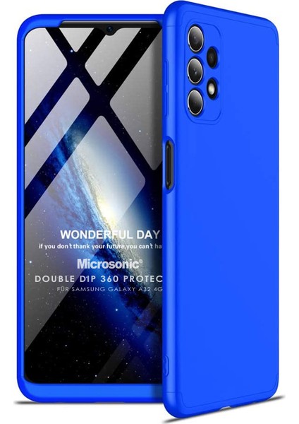 Samsung Galaxy A32 4g Kılıf Double Dip 360 Protective Mavi
