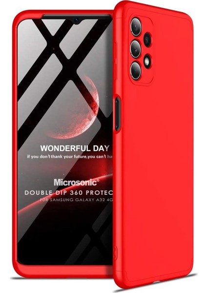 Samsung Galaxy A32 4g Kılıf Double Dip 360 Protective Kırmızı