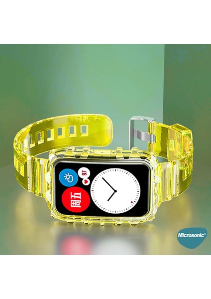 Huawei Watch Fit Kordon Transparent Clear Band Sarı fiyatları
