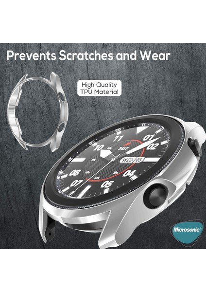 Samsung Galaxy Watch 3 41MM Kılıf 360 Full Round Soft Silicone Gümüş