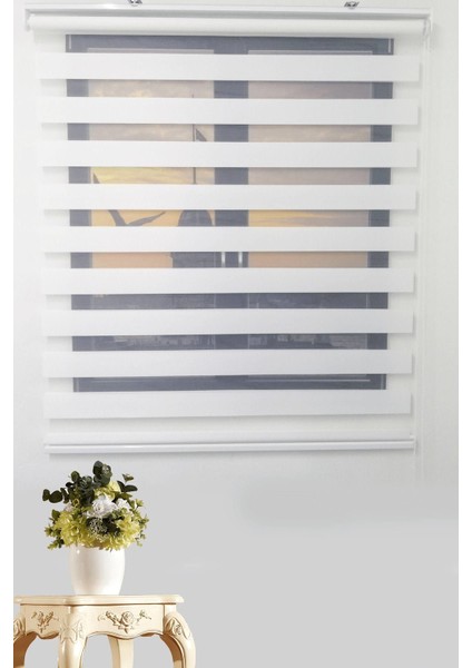 Bambu Zebra Stor Perde Beyaz