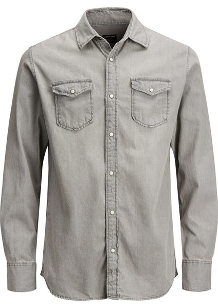 12138115 Erkek Jjesherıdan Shırt L/s Noos Denim Gömlek