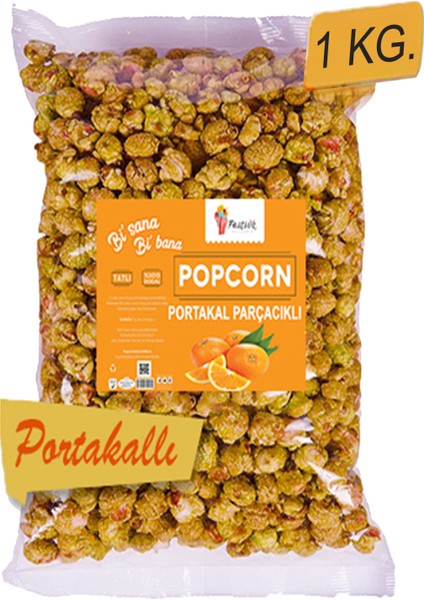 Doğal Portakal Parçacıklı Karamelli Patlamış Mısır / Popcorn 1 kg