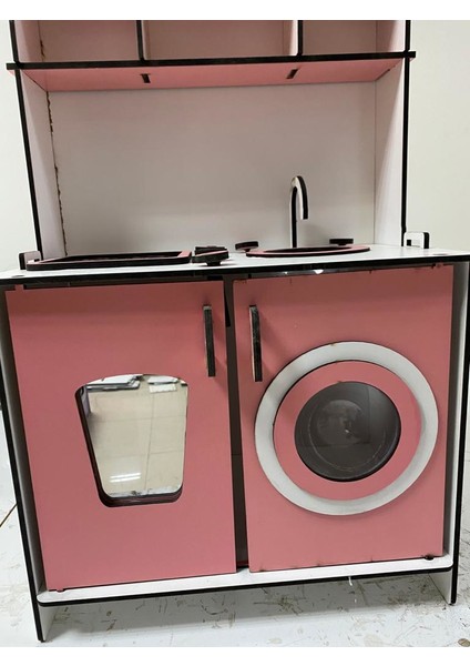 Montessori Eğitici Ahşap Oyuncak Mutfak 6mm Pembe