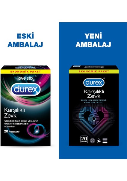 Karşılıklı Zevk 20'li ve Tırtıklı Prezervatif + Durex Intense Delight Bullet Titreşimli Vibratör