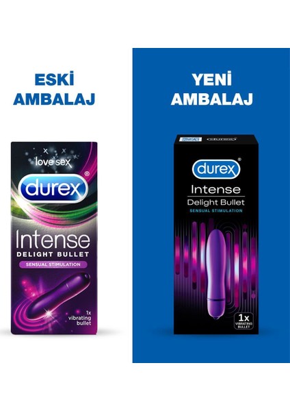 Karşılıklı Zevk 20'li ve Tırtıklı Prezervatif + Durex Intense Delight Bullet Titreşimli Vibratör