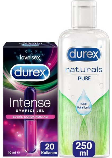 Jel Naturals 250 ml + Durex Intense Uyarıcı Jel 10 ml