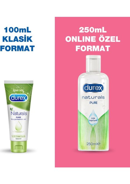 Jel Naturals 250 ml + Durex Intense Uyarıcı Jel 10 ml