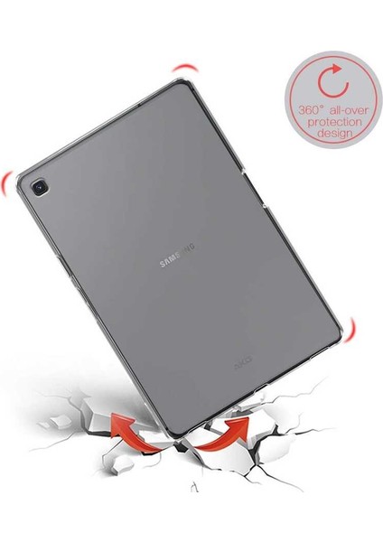 Samsung T720 Tab S5E Süper Silikon Kılıf (Ultra Slim) + Nano Ekran Koruyucu Şeffaf