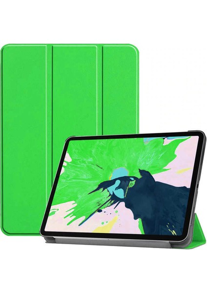 Apple iPad Pro 12.9 2020 Smart Cover Standlı Kılıf Yeşil + Nano Ekran Koruyucu Yeşil