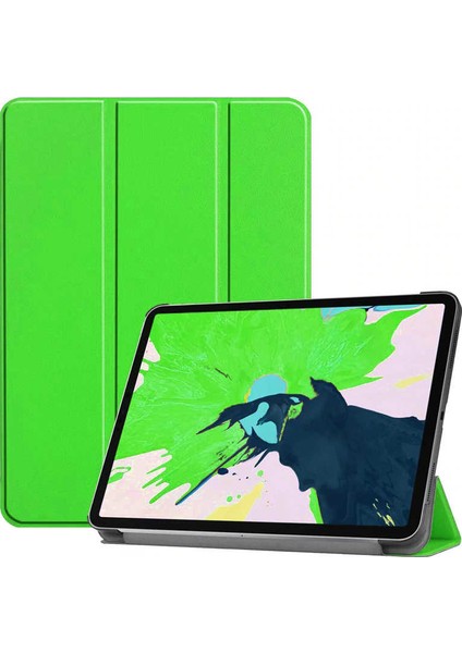 Samsung T720 Tab S5E Smart Cover Standlı Kılıf Yeşil + Nano Ekran Koruyucu Yeşil