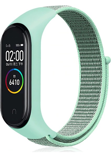 Xiaomi Mi Band 3/4/5/6/7 Uyumlu Hasır Silikon Kordon Su Yeşili