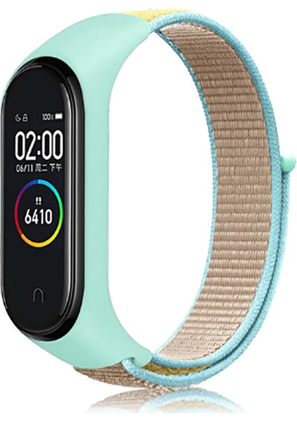 Xiaomi Mi Band 3/4/5/6/7 Uyumlu Hasır Silikon Kordon Turkuaz