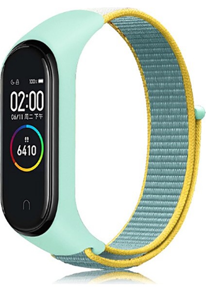 Xiaomi Mi Band 3/4/5/6/7 Uyumlu Hasır Silikon Kordon Açık Mavi