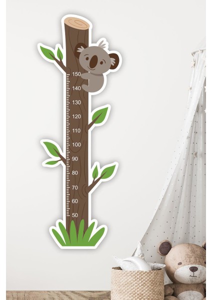 Sevimli Koala Çocuk Odası Boy Ölçer Duvar Sticker fiyatları