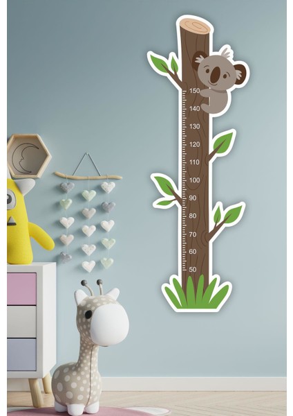 Sevimli Koala Çocuk Odası Boy Ölçer Duvar Sticker modelleri