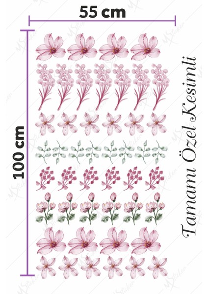 Özel Kesimli Soft Renkli Çiçekler Duvar Sticker fiyatları