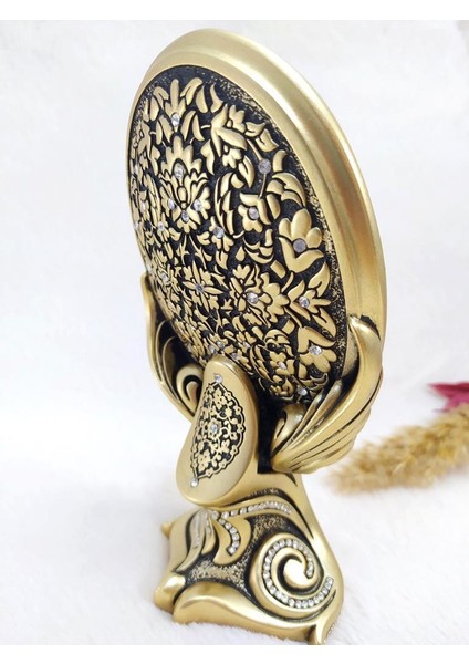 Oval Esma Ül Hüsna Kristal Taşlı Dini Lisanslı Obje Biblo Orta Altın Renk modelleri