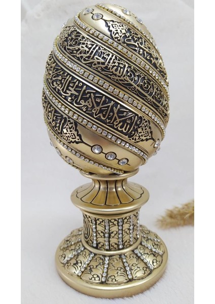 Yumurta AyetEl Kürsi Kristal Taşlı Dini Obje Biblo Orta Sarı modelleri