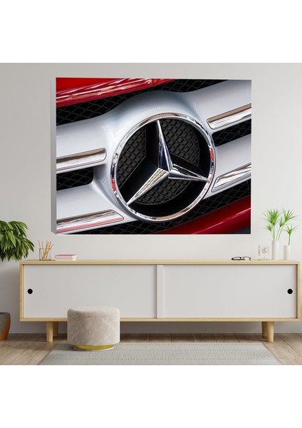 Yakın Çekim Mercedes Logosu Temalı Kanvas Tablo fiyatları