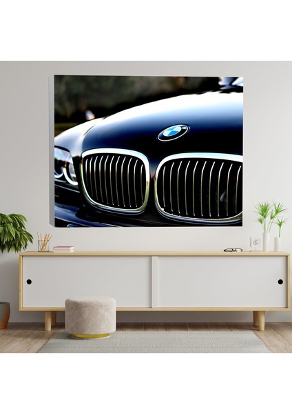 Yakın Çekim Bmw Araba Ön Görünüş Dekoratif Kanvas Tablo
