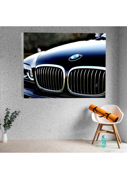 Yakın Çekim Bmw Araba Ön Görünüş Dekoratif Kanvas Tablo fiyatları