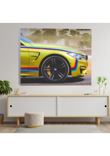 Yakın Çekim Bmw Spor Araba Dekoratif Kanvas Tablo