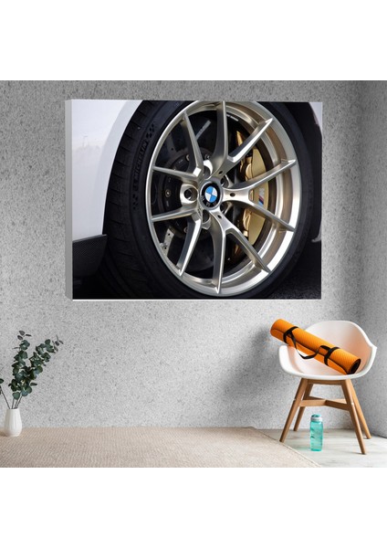 Yakın Çekim Bmw Araba Jant Temalı Dekoratif Kanvas Tablo fiyatları