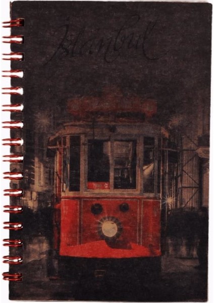 Spiralli Kraft Defter Taksim Tramvay Temalı
