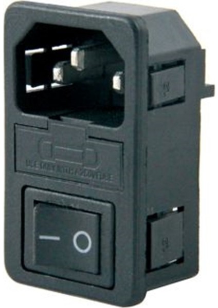 IC-214A Power Soket Erkek Anahtarlı Fuseli Kulaksız