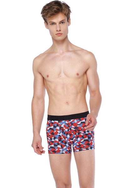 Kırmızı Mavi Compact Geometrik Boxer